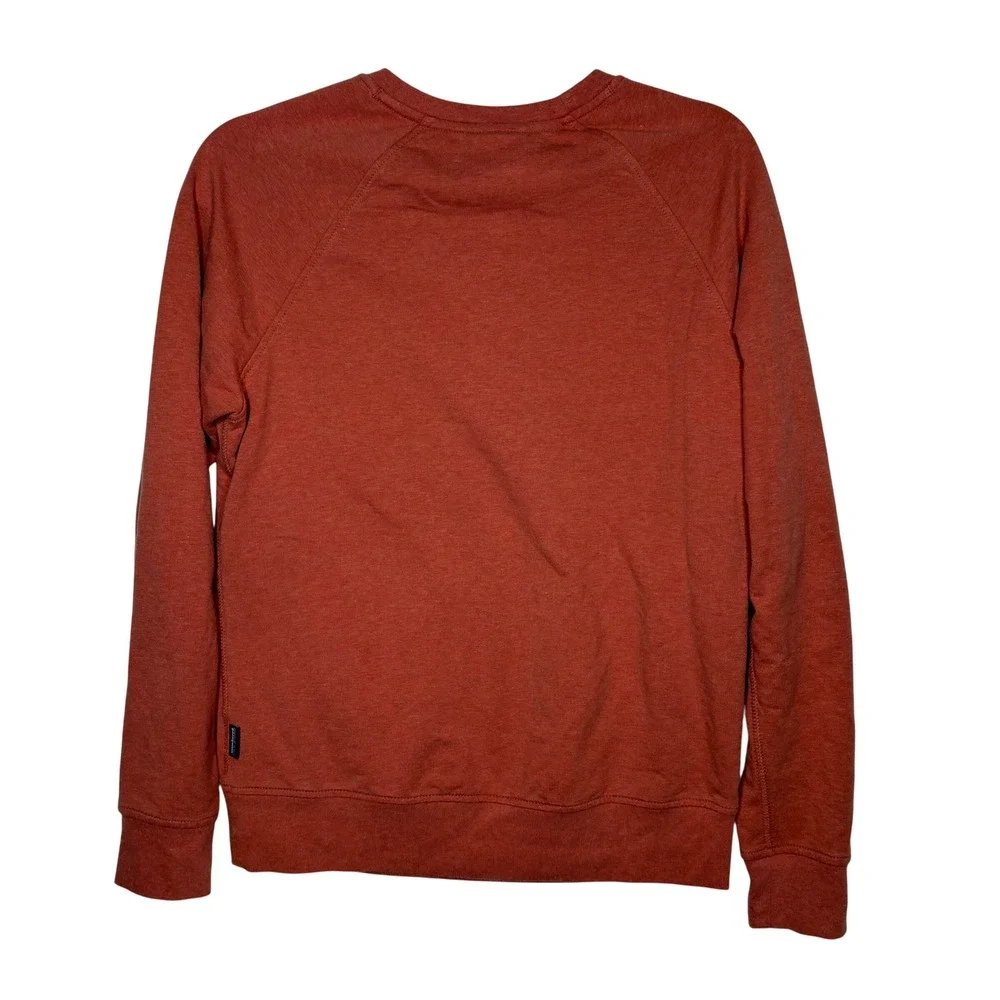 Patagonia‎ Fitz Roy Bison Ahnya Crew Small Earthy Rust Organic Cotton Minimalist